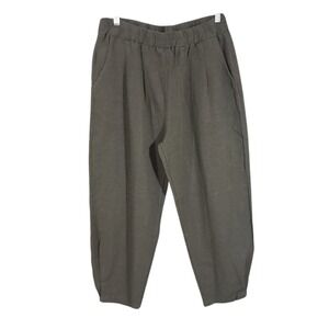 IXIMO Linen Blend Wide Leg Barrel Pants Green Size Large Lagenlook Balloon